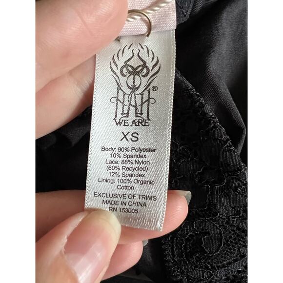 NWT Free People We Are HAH Women's Back Off Bodysuit Open-Back Noir Black SZ XS - Picture 10 of 13